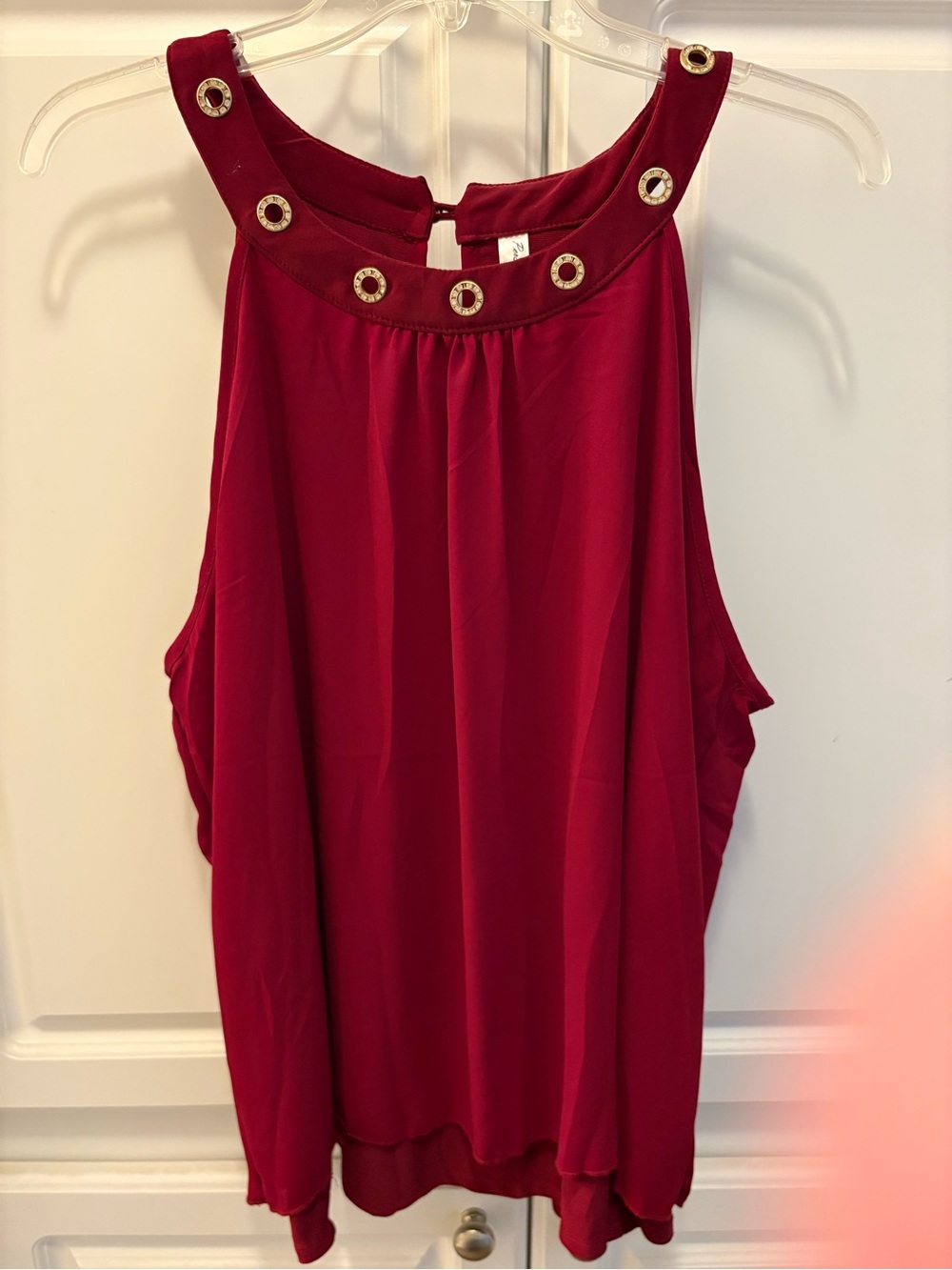 PerSeption Concept Burgundy Grommet Halter Camisole
